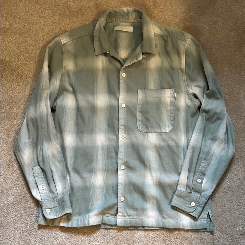 Green Plaid Button-Up Shirt